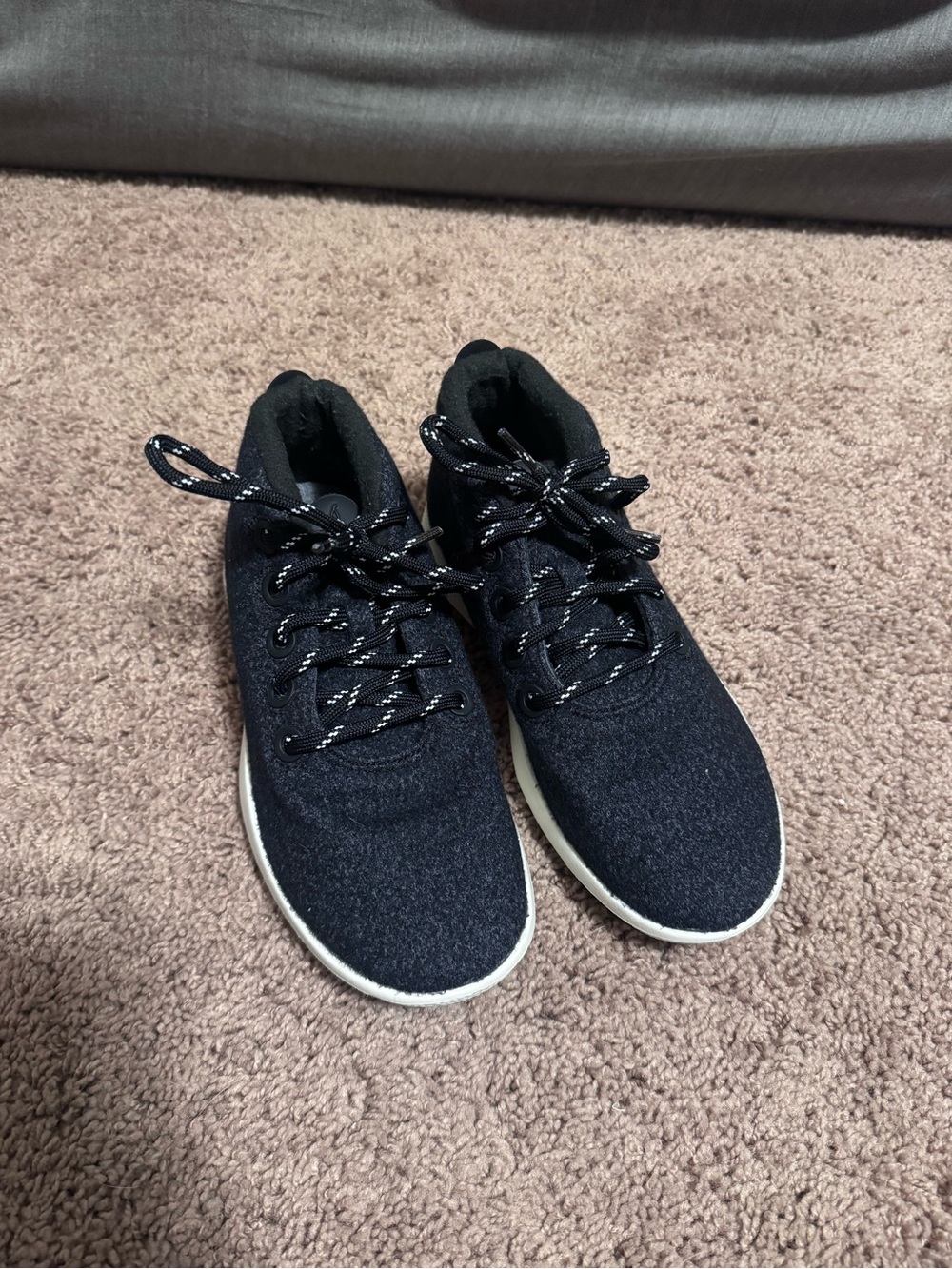 allbirds women’s Wool Sneakers in Black with White Sole